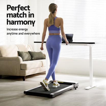 Artiss Treadmill 120cm Automatic Standing Desk with 400mm Electric Walking Pad SDTM-268-WHBK-120-400PAD
