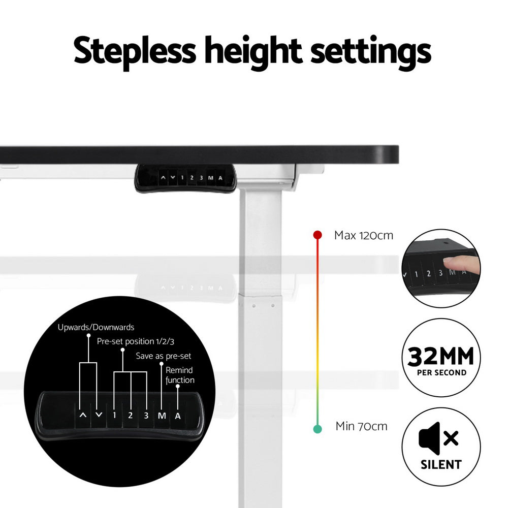 Artiss Treadmill 120cm Automatic Standing Desk with 400mm Electric Walking Pad SDTM-268-WHBK-120-400PAD