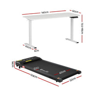 Artiss Electric Treadmill with 140cm Automatic Standing Desk Walking Pad 400mm SDTM-ET156E-WH-400PAD