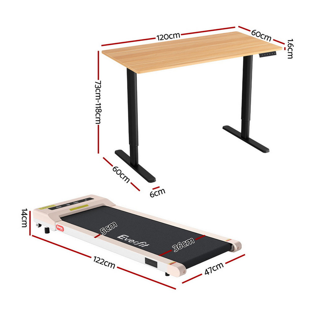 Artiss Electric Treadmill with 120cm Automatic Standing Desk Walking Pad 360mm SDTM-ET157-BKNT-360PAD