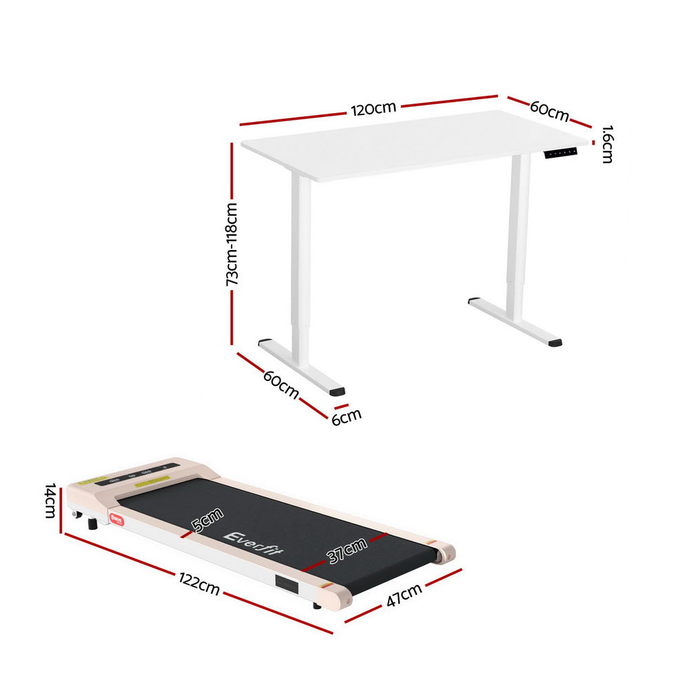 Artiss Treadmill with 120cm Automatic Standing Desk Electric Walking Pad SDTM-ET157-WH-360PAD
