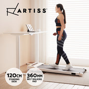 Artiss Treadmill with 120cm Automatic Standing Desk Electric Walking Pad SDTM-ET157-WH-360PAD