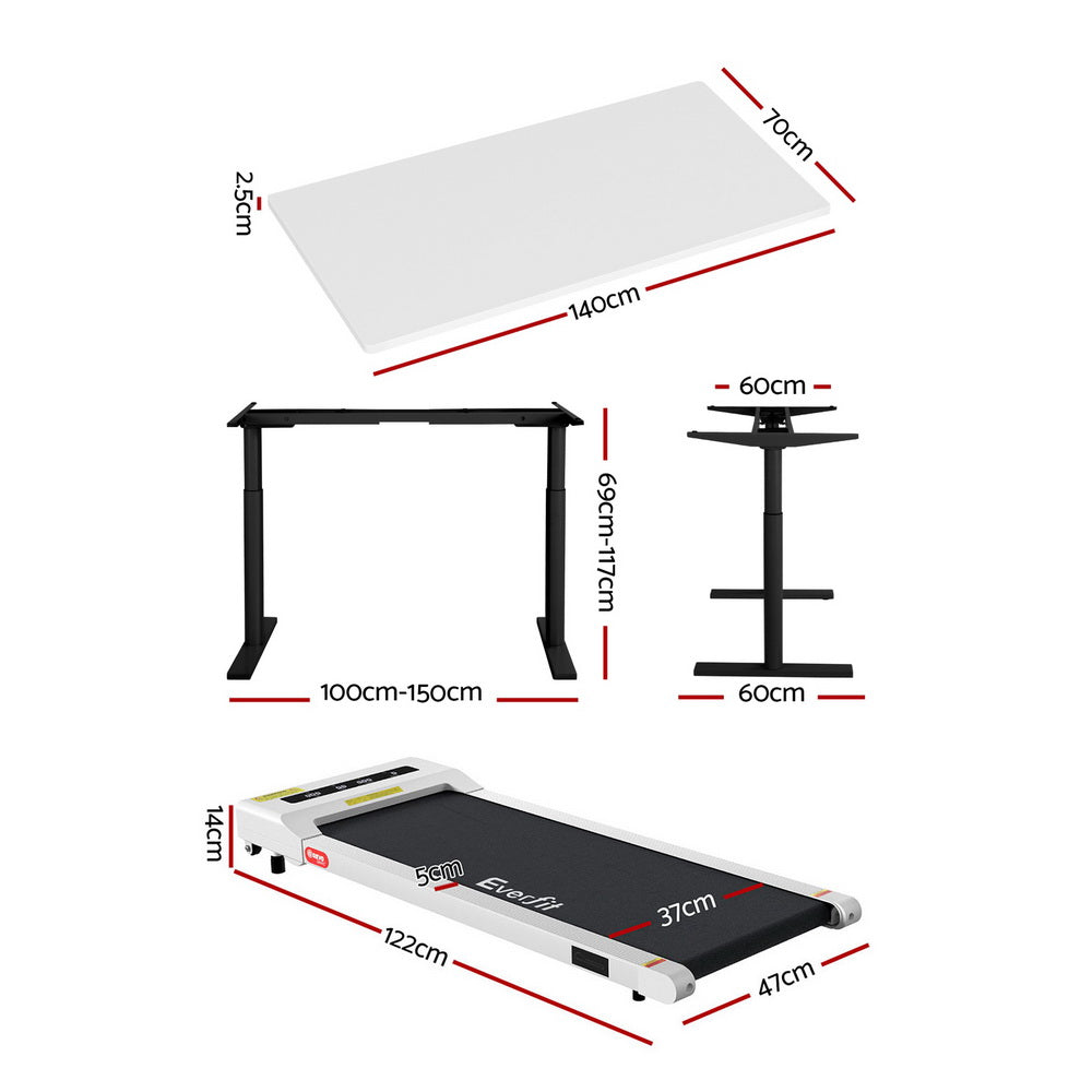 Artiss Treadmill Automatic Standing Desk with 360mm Electric Walking Pad SDTM-M10-BKWH-140-360WH