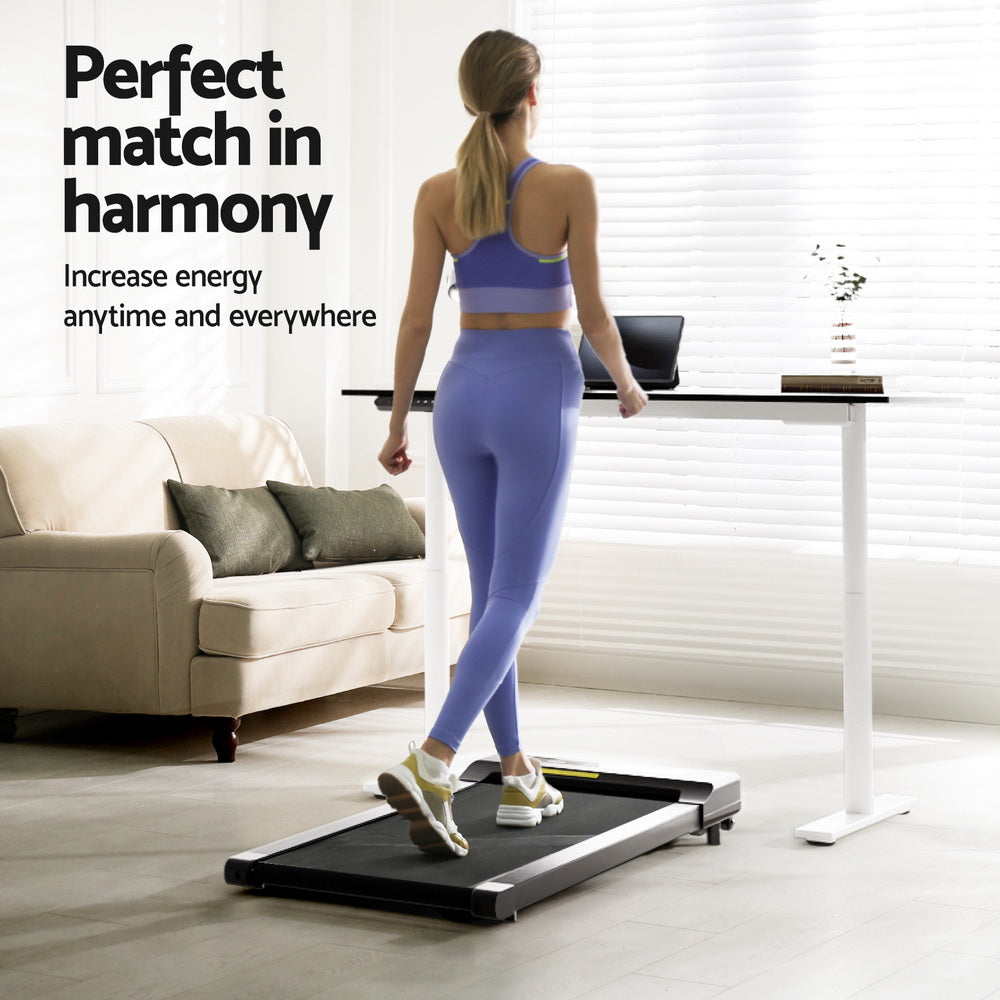 Artiss 400mm Treadmill Electric Walking Pad with 120cm Automatic Standing Desk SDTM-M10-WHWA-120-400PAD