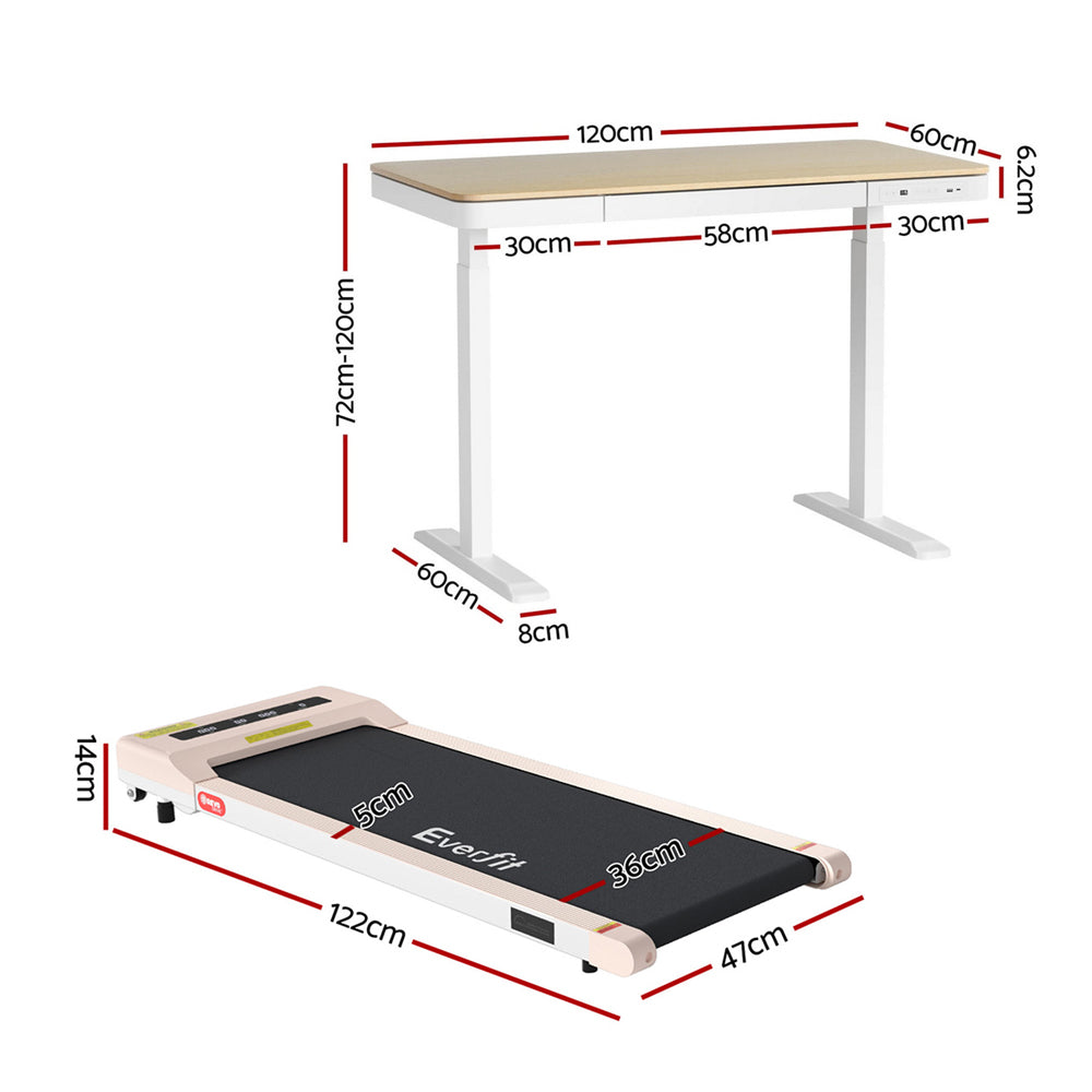 Artiss Electric Treadmill with 120cm Automatic Standing Desk Walking Pad 360mm SDTM-S08-NW-360PAD