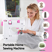 Devanti 12 Stitches Mini Sewing Machine for Beginners Portable Sewing Machine Kit with LED Lights SEW-A-12-PK