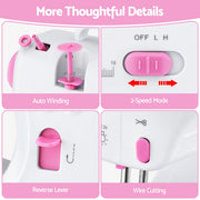 Devanti 12 Stitches Mini Sewing Machine for Beginners Portable Sewing Machine Kit with LED Lights SEW-A-12-PK