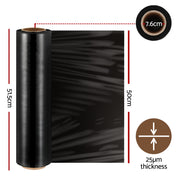 500mm x 400m Stretch Film Pallet Shrink Wrap 1 Roll Package Use Plastic Black SF-50X400-1-BK