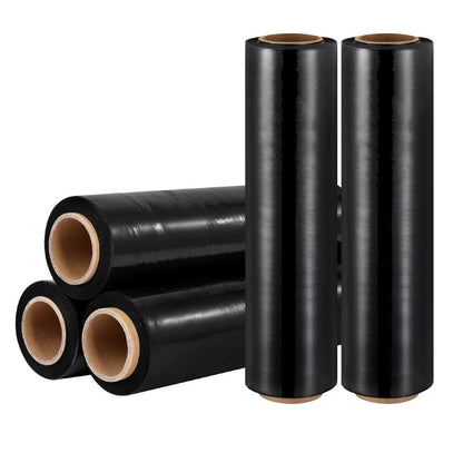 500mm x 400m Stretch Film Pallet Shrink Wrap 5 Rolls Package Use Plastic Black SF-50X400-1-BKX5