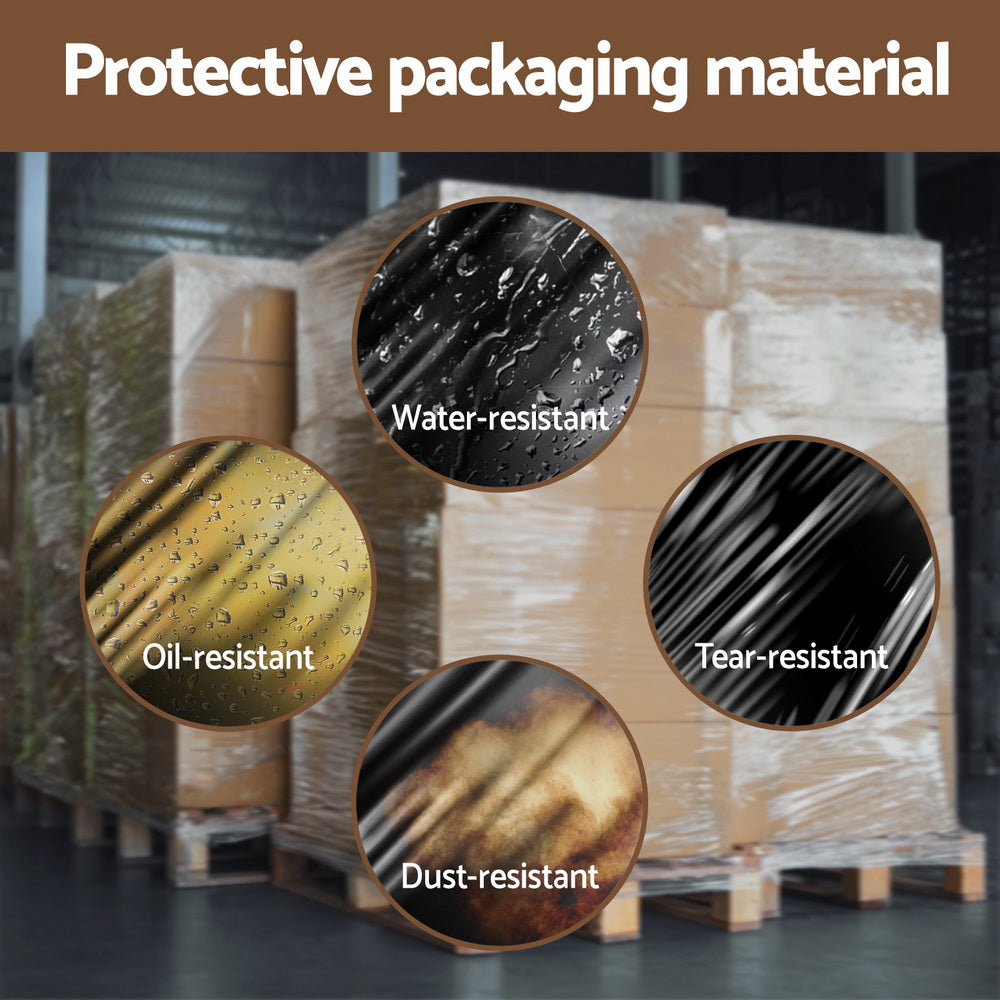 500mm x 400m Stretch Film Pallet Shrink Wrap 2 Rolls Package Use Plastic Black SF-50X400-2-BK