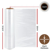 500mm x 400m Stretch Film Pallet Shrink Wrap 2 Rolls Package Use Plastic Clear SF-50X400-2-TP