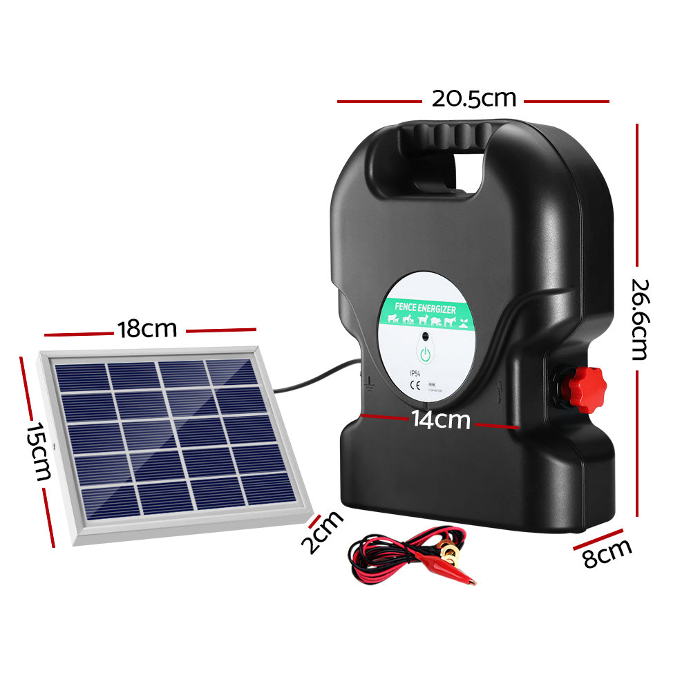 Giantz Fence Energiser 20KM Solar Powered 1.2J Electric SFC-FC120-20KM