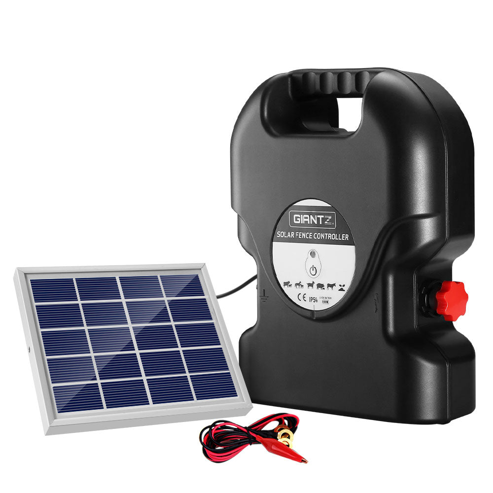 Giantz Fence Energiser 15KM Solar Powered 0.8J Electric SFC-FCO80-15KM