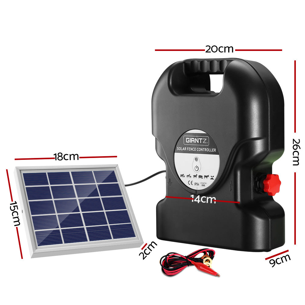 Giantz Fence Energiser 15KM Solar Powered 0.8J Electric SFC-FCO80-15KM