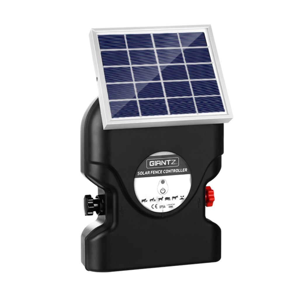Giantz Fence Energiser 15KM Solar Powered 0.8J Electric SFC-FCO80-15KM