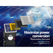 Giantz Fence Energiser 15KM Solar Powered 0.8J Electric SFC-FCO80-15KM