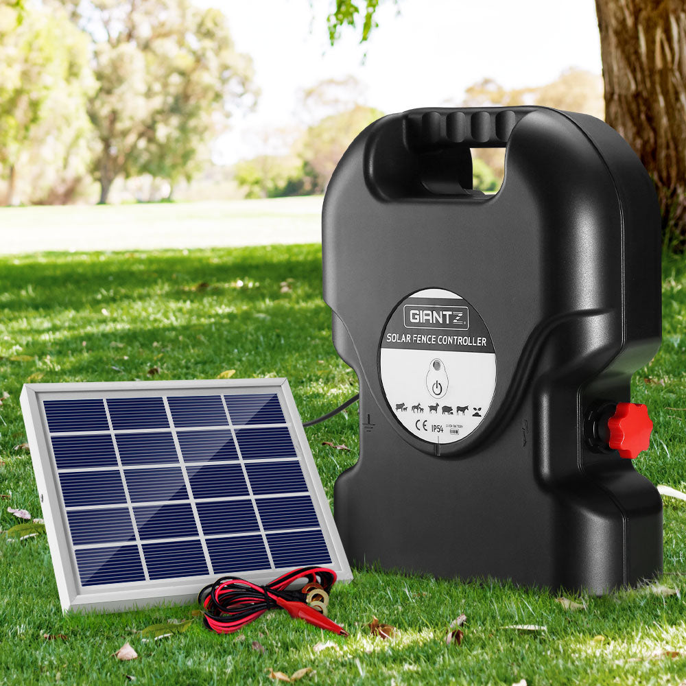 Giantz Fence Energiser 15KM Solar Powered 0.8J Electric SFC-FCO80-15KM