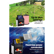 Giantz Fence Energiser 3KM Solar Powered Electric 500M Poly Rope SFC-FIK-ROPE-500M-3KM