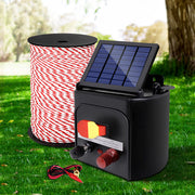 Giantz Fence Energiser 5KM Solar Powered Electric 500M Poly Rope SFC-FIK-ROPE-500M-5KM