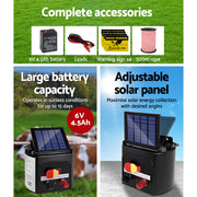 Giantz Fence Energiser 5KM Solar Powered Electric 500M Poly Rope SFC-FIK-ROPE-500M-5KM