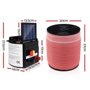 Giantz Fence Energiser 3KM Solar Powered Electric 1200M Poly Tape SFC-FIK-TAPE-1200M-3KM