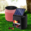 Giantz Fence Energiser 5KM Solar Powered Electric 2000M Poly Tape SFC-FIK-TAPE-2000M-5KM