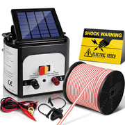 Giantz Fence Energiser 8KM Solar Powered Electric 400M Poly Tape Insulator SFC-FIK-TAPE-8KM-N