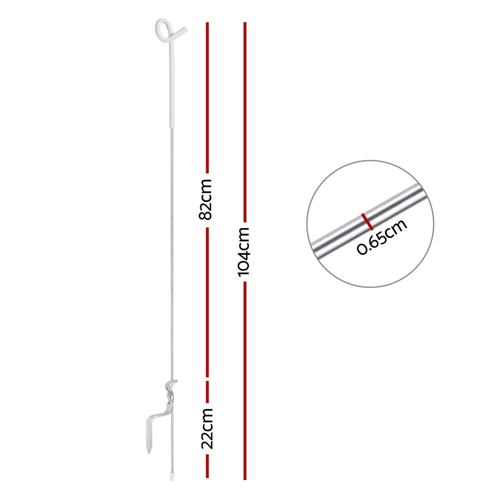 Giantz 20x Electric Fence Pigtail Posts Steel Tape Fencing SFC-FP104-20