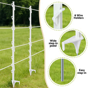 Giantz Electric Fence Posts 20pcs Electric Fence Poly White SFC-FP110-20-WH