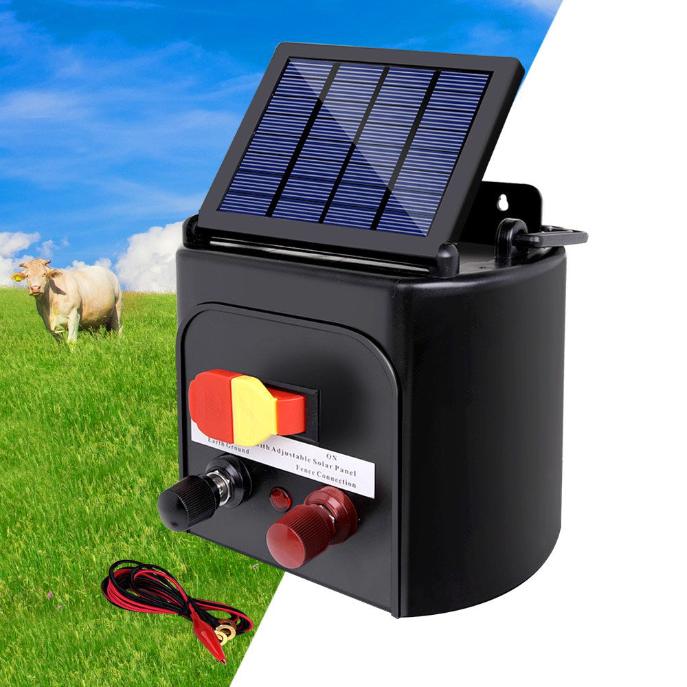 Giantz Fence Energiser 3KM Solar Powered 0.1J Electric Fencing Charger SFC-SO10-3KM