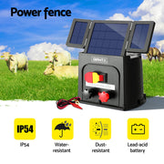 Giantz 3km Electric Fence Energiser PET Solar Energizer 0.1J SFC-SO10-3KM-PET