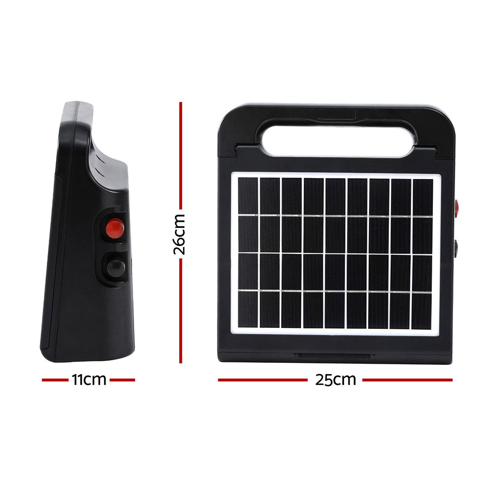 Giantz 10km Electric Fence Energiser Solar Energizer Charger Farm Animal 0.3J SFC-SO30-5KM