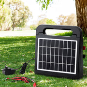 Giantz 10km Electric Fence Energiser Solar Energizer Charger Farm Animal 0.3J SFC-SO30-5KM
