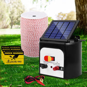 Giantz Fence Energiser 8KM Solar Powered Electric 2KM Poly Wire SFC-SO30-8KM-2000-NS