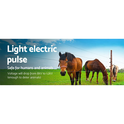 Giantz Fence Energiser 8KM Solar Powered Electric 2KM Poly Wire SFC-SO30-8KM-2000-NS