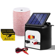 Giantz Fence Energiser 8KM Solar Powered Electric 2KM Poly Wire SFC-SO30-8KM-2000-NS