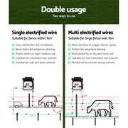 Giantz Fence Energiser 8KM Solar Powered 0.3J Electric Fencing Charger SFC-SO30-8KM-N