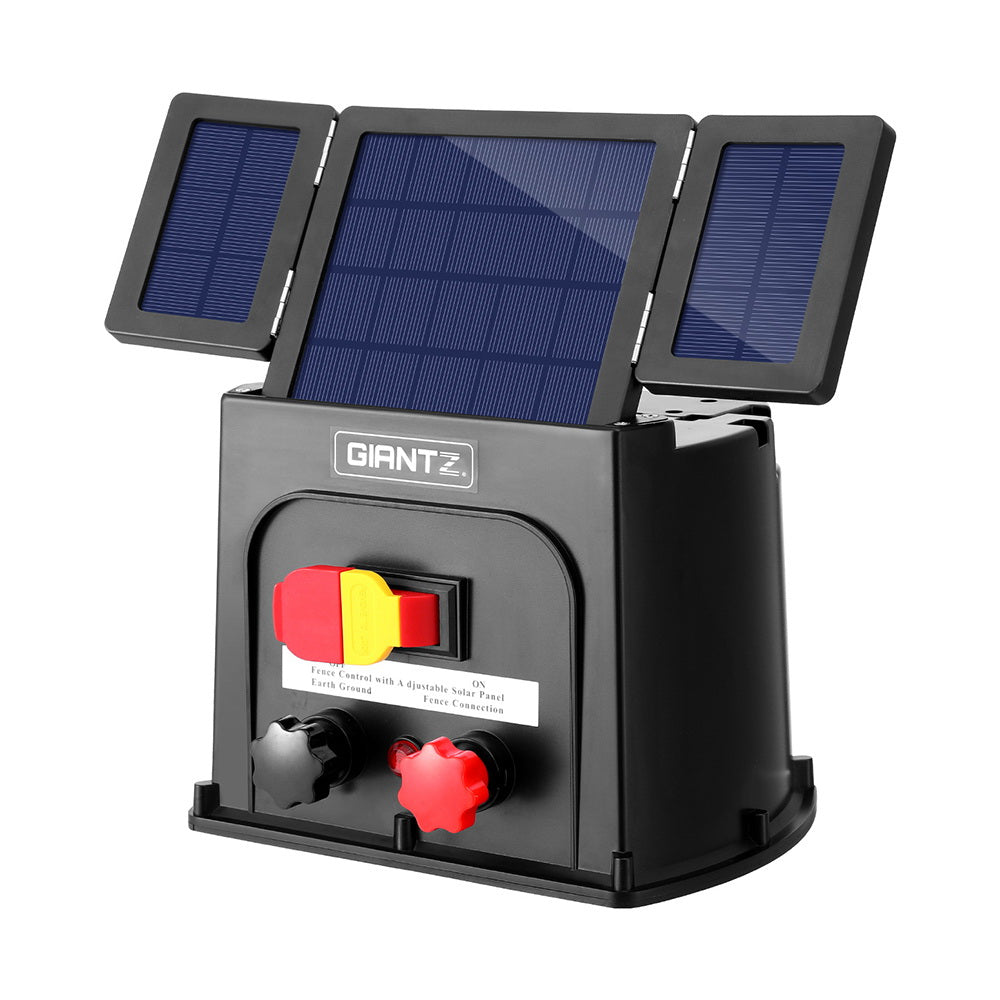 Giantz 8km Electric Fence Energiser PET Solar Energizer 0.3J SFC-SO30-8KM-N-PET