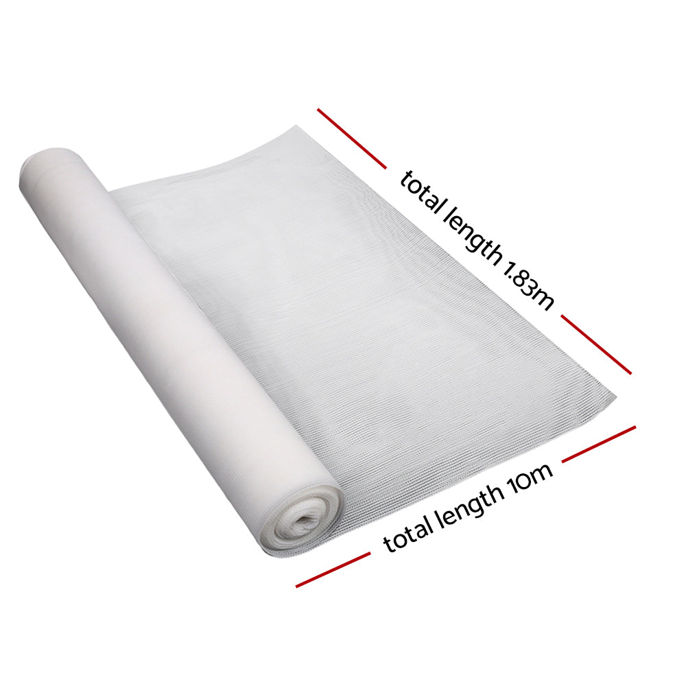 Instahut 50% Shade Cloth 1.83x10m Shadecloth Wide Heavy Duty White SH-CL-183X100-100-R-WH