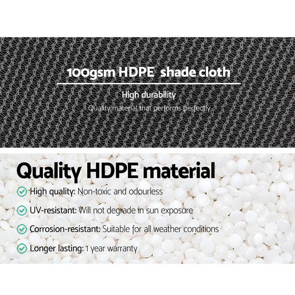 Instahut 50% Shade Cloth 1.83x10m Shadecloth Wide Heavy Duty White SH-CL-183X100-100-R-WH