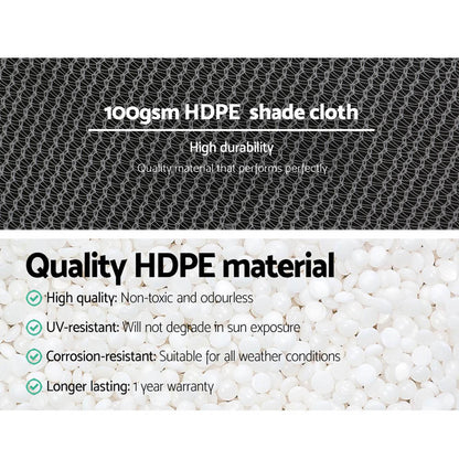 Instahut 50% Shade Cloth 1.83x10m Shadecloth Wide Heavy Duty White SH-CL-183X100-100-R-WH
