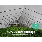 Instahut 50% Shade Cloth 1.83x10m Shadecloth Wide Heavy Duty White SH-CL-183X100-100-R-WH