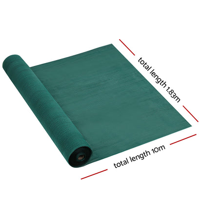 Instahut 30% Shade Cloth 1.83x10m Shadecloth Wide Heavy Duty Green SH-CL-183X100-80-R-GR