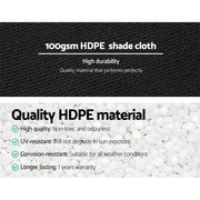 Instahut 50% Shade Cloth 1.83x20m Shade Cloth Sail Heavy Duty Shadecloth Garden Mesh Roll BK SH-CL-183X200-100-BK