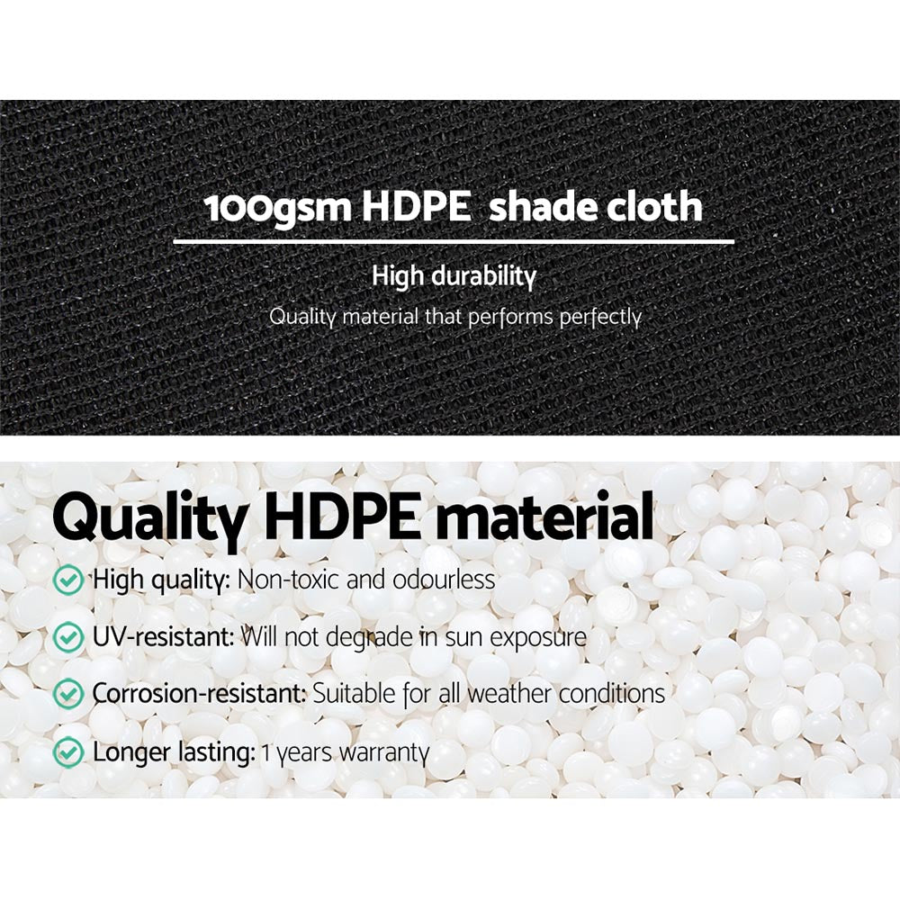 Instahut 50% Shade Cloth 1.83x20m Shade Cloth Sail Heavy Duty Shadecloth Garden Mesh Roll BK SH-CL-183X200-100-BK