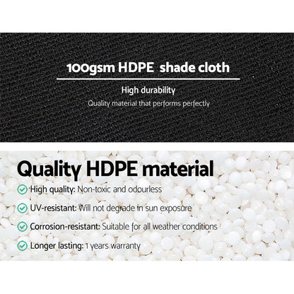 Instahut 50% Shade Cloth 1.83x20m Shade Cloth Sail Heavy Duty Shadecloth Garden Mesh Roll BK SH-CL-183X200-100-BK