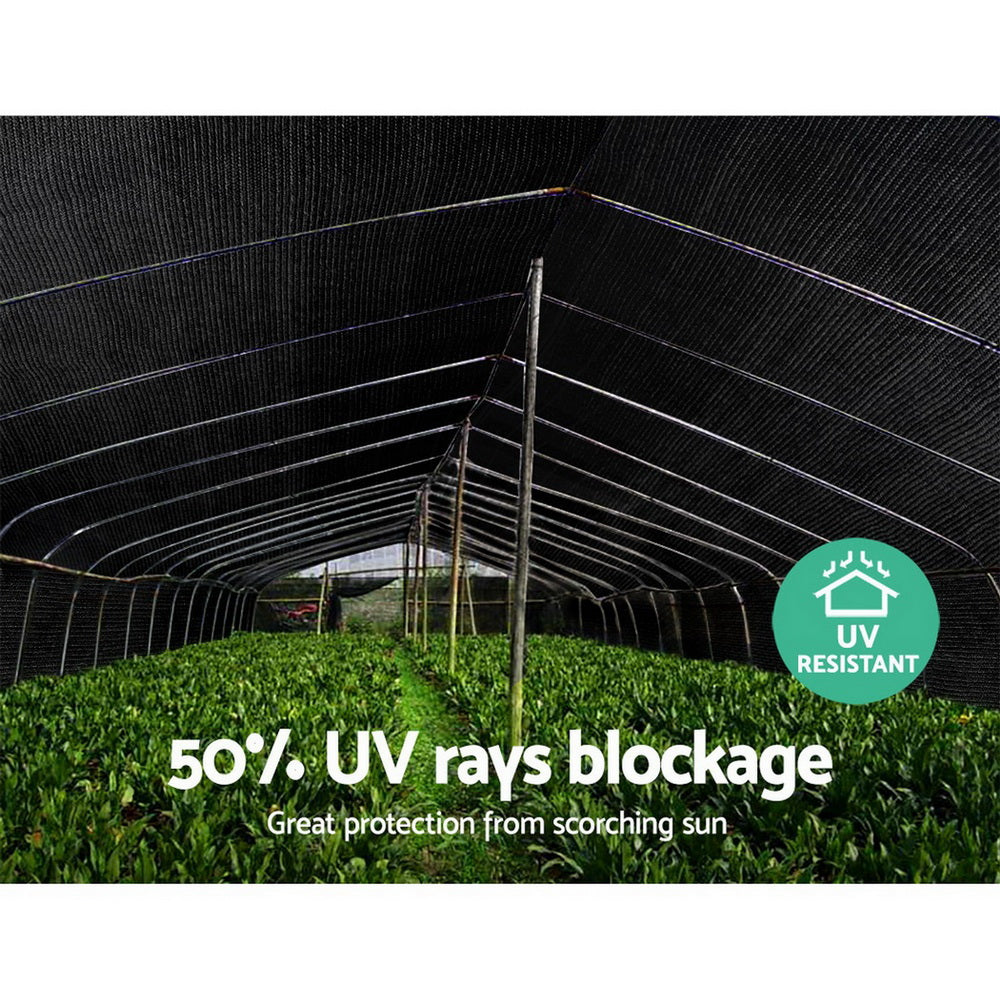 Instahut 50% Shade Cloth 1.83x20m Shade Cloth Sail Heavy Duty Shadecloth Garden Mesh Roll BK SH-CL-183X200-100-BK