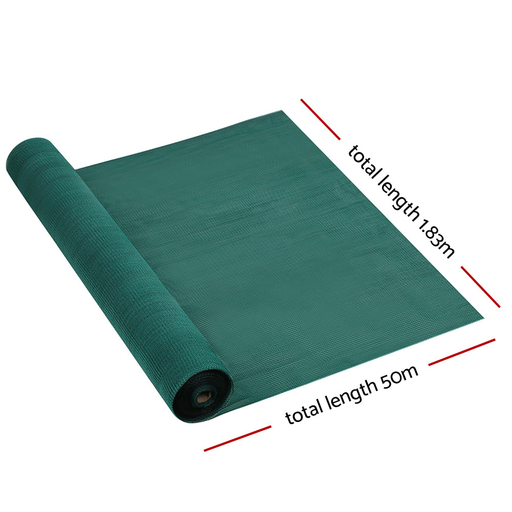Instahut 30% Shade Cloth 1.83x50m Shadecloth Wide Heavy Duty Green SH-CL-183X500-80-R-GR