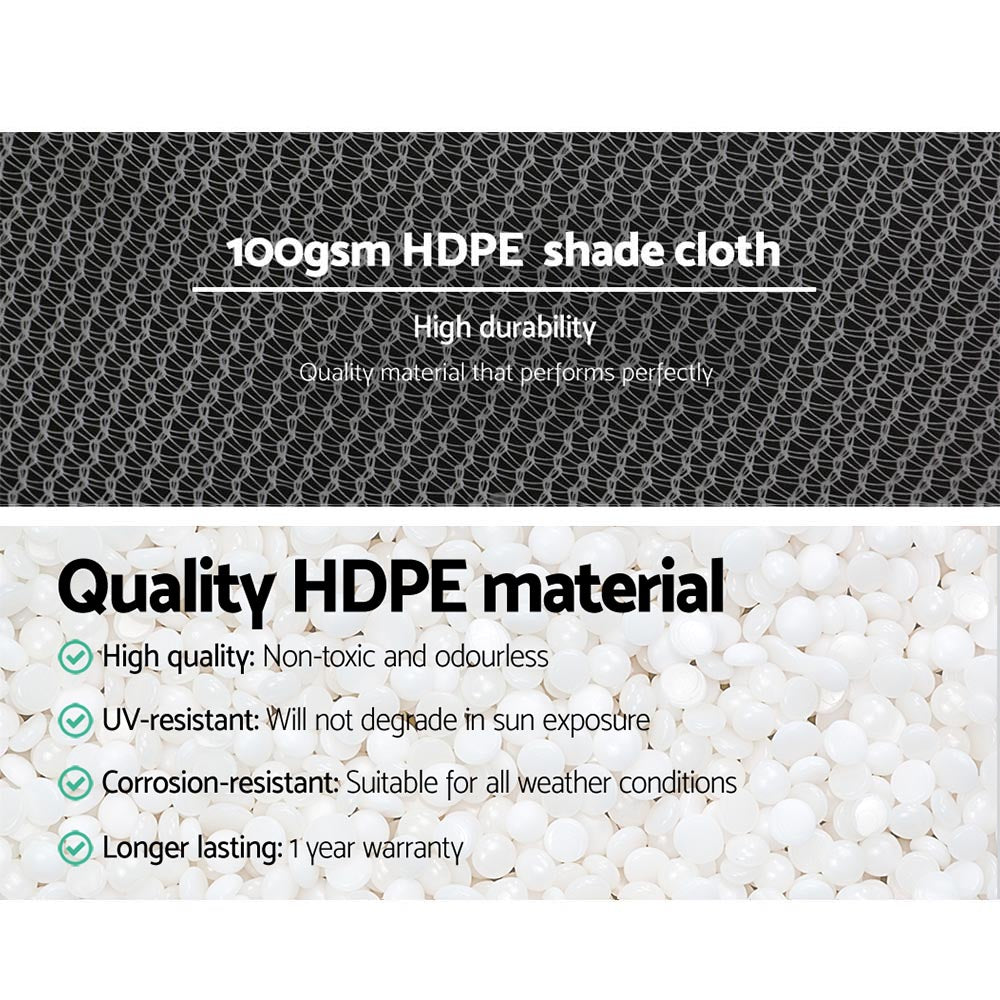 Instahut 50% Shade Cloth 3.66x10m Shadecloth Wide Heavy Duty White SH-CL-366X100-100-R-WH