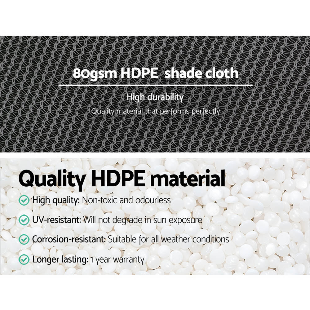 Instahut 30% Shade Cloth 3.66x10m Shadecloth Wide Heavy Duty White SH-CL-366X100-80-R-WH